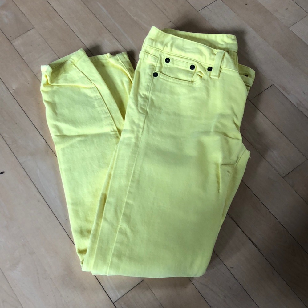 J Crew Yellow Toothpick Jeans